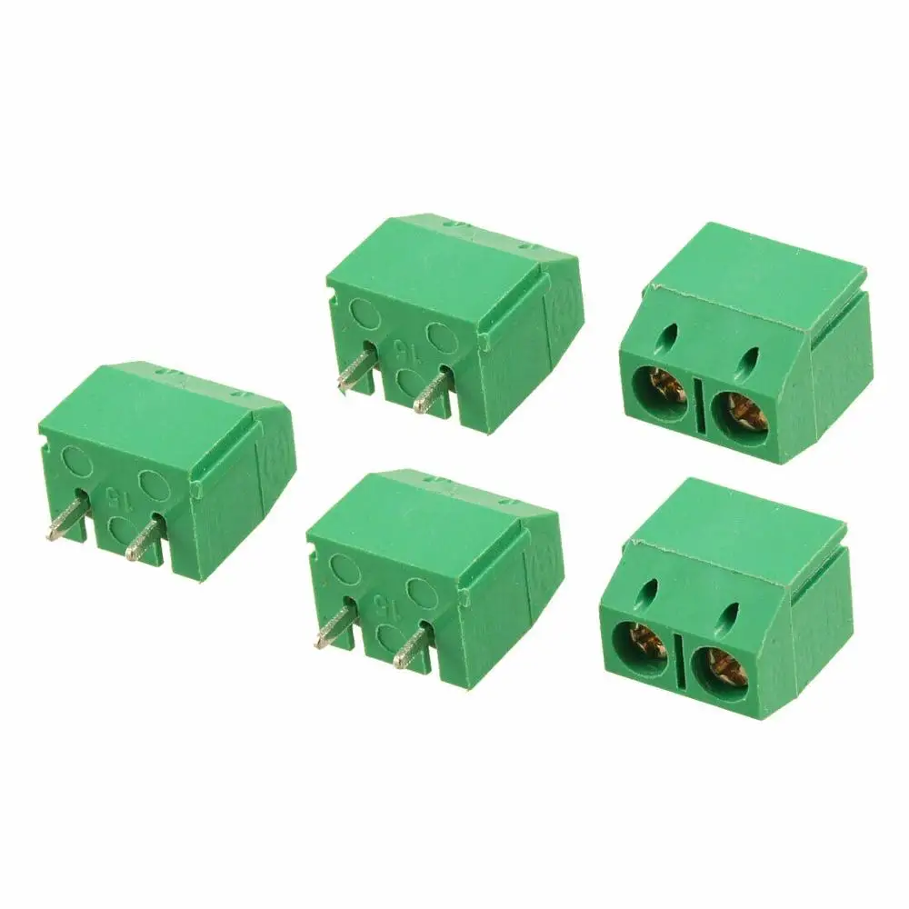 20PCS/LOT KF301-2P KF301-5.0-2P KF301 Screw 2Pin 5.0mm Straight Pin PCB Screw Terminal Block Connector green