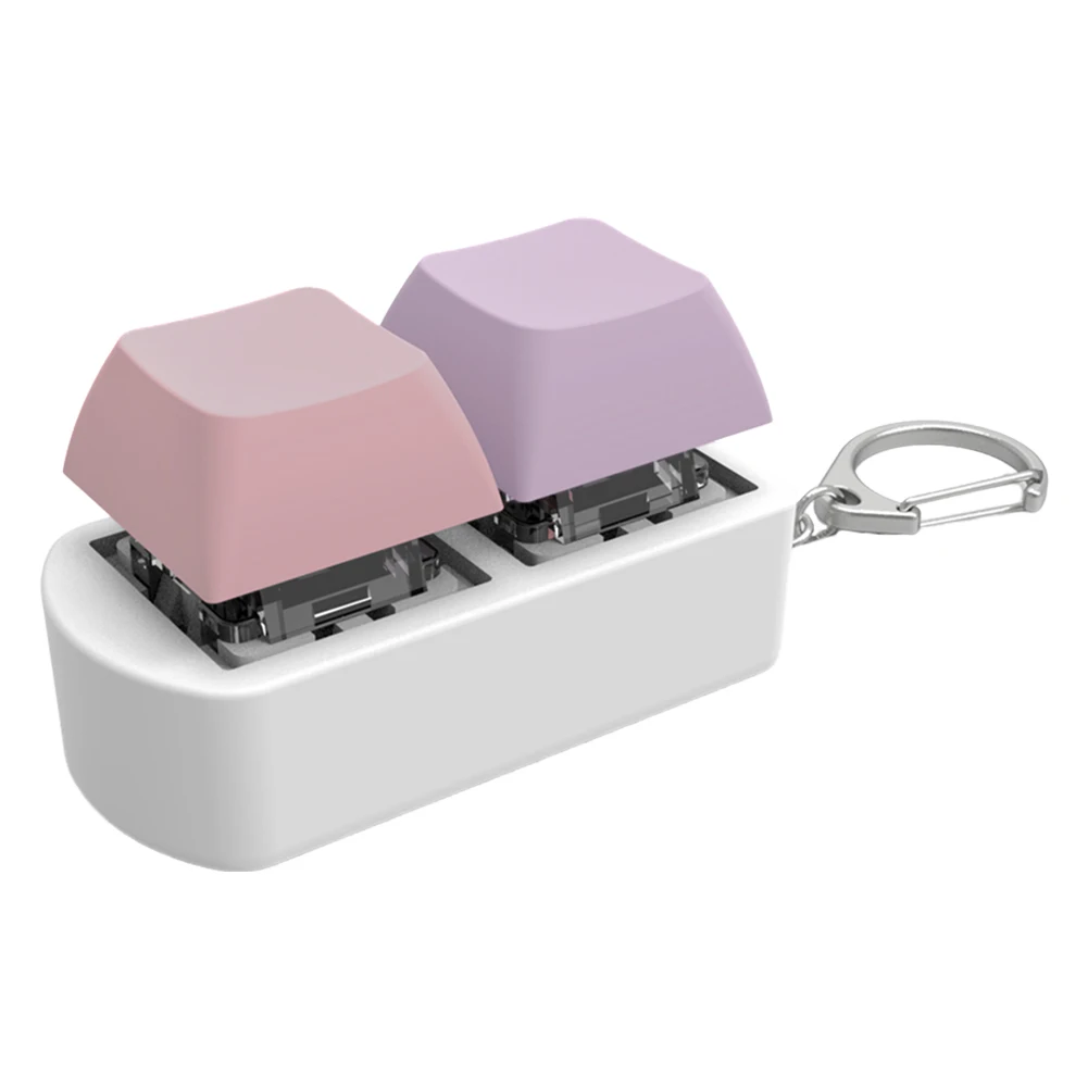 Mainan Fidget Keyboard Fidget Clicker 2 Tombol DIY Sensorik Tombol Fidget Gantungan Kunci Keyboard Axis Tester Mainan Pereda Stres untuk Dewasa dan Anak-anak