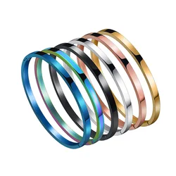 New 316L Stainless Steel Golden Black Bangles Fashion Couple Cuff Bracelet For Men and Women Christmas Gift 4/6/8MM