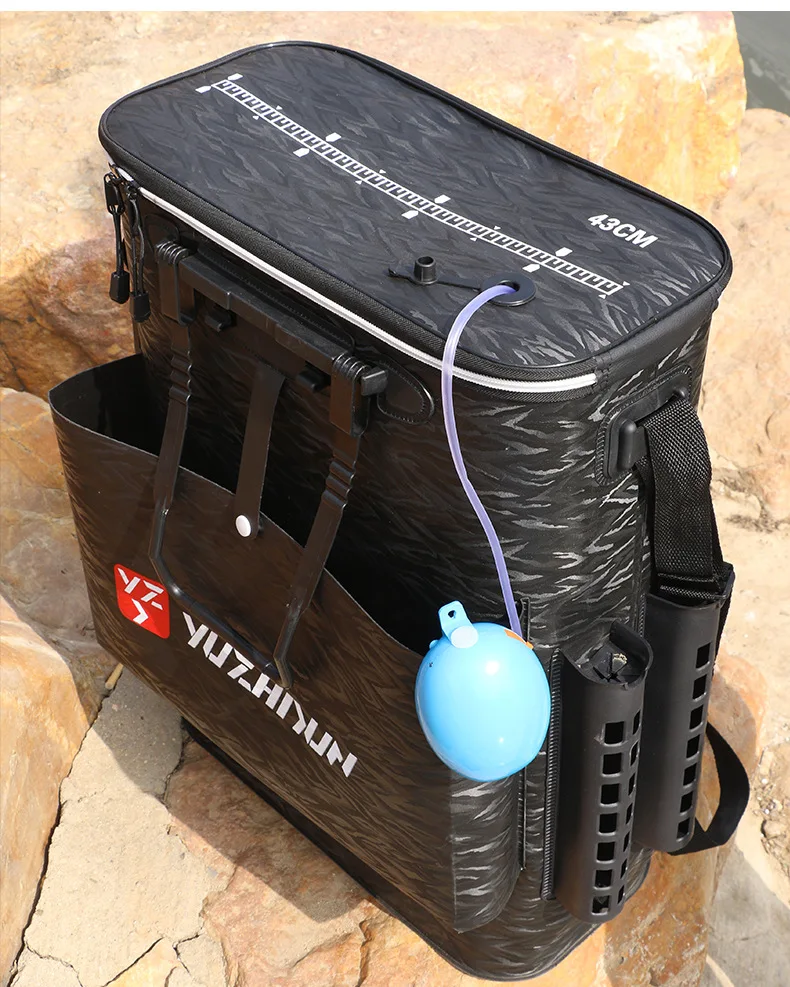 

Fishing Box EVA Material Fishing Bucket Live Fish Bucket Sea Fishing Raft Fishing Bag Shoulder Straps Side Pocket Y543