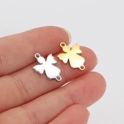 5pcs/lot 12*16mm Mirror Polished Stainless Steel Angel Charm Connector Making DIY Jewelry Handmade Accessories