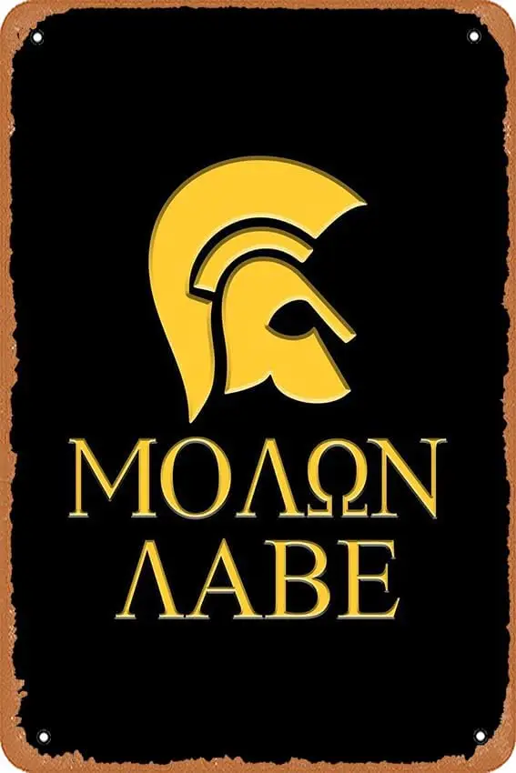 Molon Labe Spartan Slogan Text Art Retro Vintage Decorative Metal Tin Sign 8x12 Inch. sign