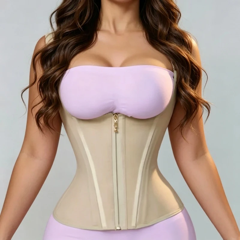 Women Waist Trainer 15 Boned Colombiana Fajas Shapewear Vest Body Shaper Tummy Control Slimming Cincher Hook Zipper Design