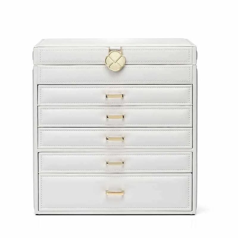 Multi Layer Jewelry Box Earrings Ring Storage Boxes Large Capacity Leather Jewellery Case Necklace Bracelet Organize Cases