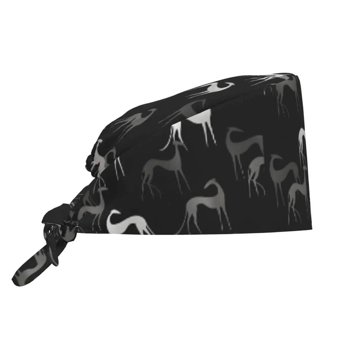 Custom Greyhound Dog Nursing Work Cap Surgical Scrub Caps Nursing Hair Hats Grey Sighthounds Work Scrubs Hat Hospital Pharmacy