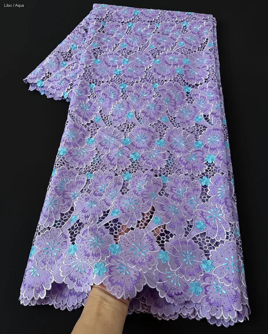 

Perforated Silky Lace Original Korea Embroidered Guipure Lace 2025 Dubai Celebrants Cloth African Cord Fabric Sewing Abaya