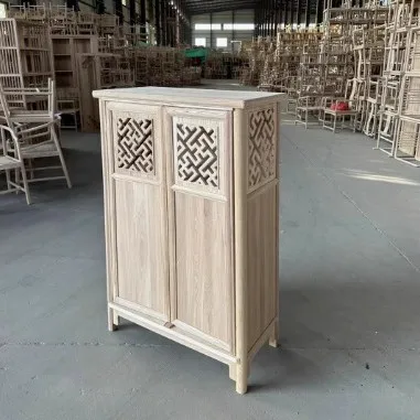 

Customizable New Chinese Storage Side Cabinet Solid Wood Noodle Cabinet Shoe Cabinet Rounded Corner Edge