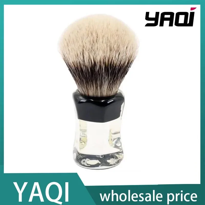 yaqi-24mm-two-band-badger-shaving-brush-hair-clear-handle-beard-wet-shaving-brush-men-shaving-brush-birthday-gift-for-boyfriend
