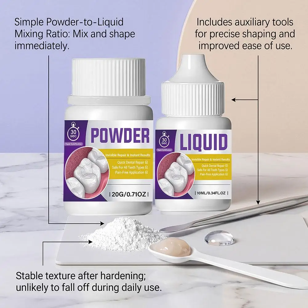Complete Temporary Tooth Filling Kit Portable Dental Repair For Home Travel Work Meetings Emergency Daily Use Tooth Repair Kit