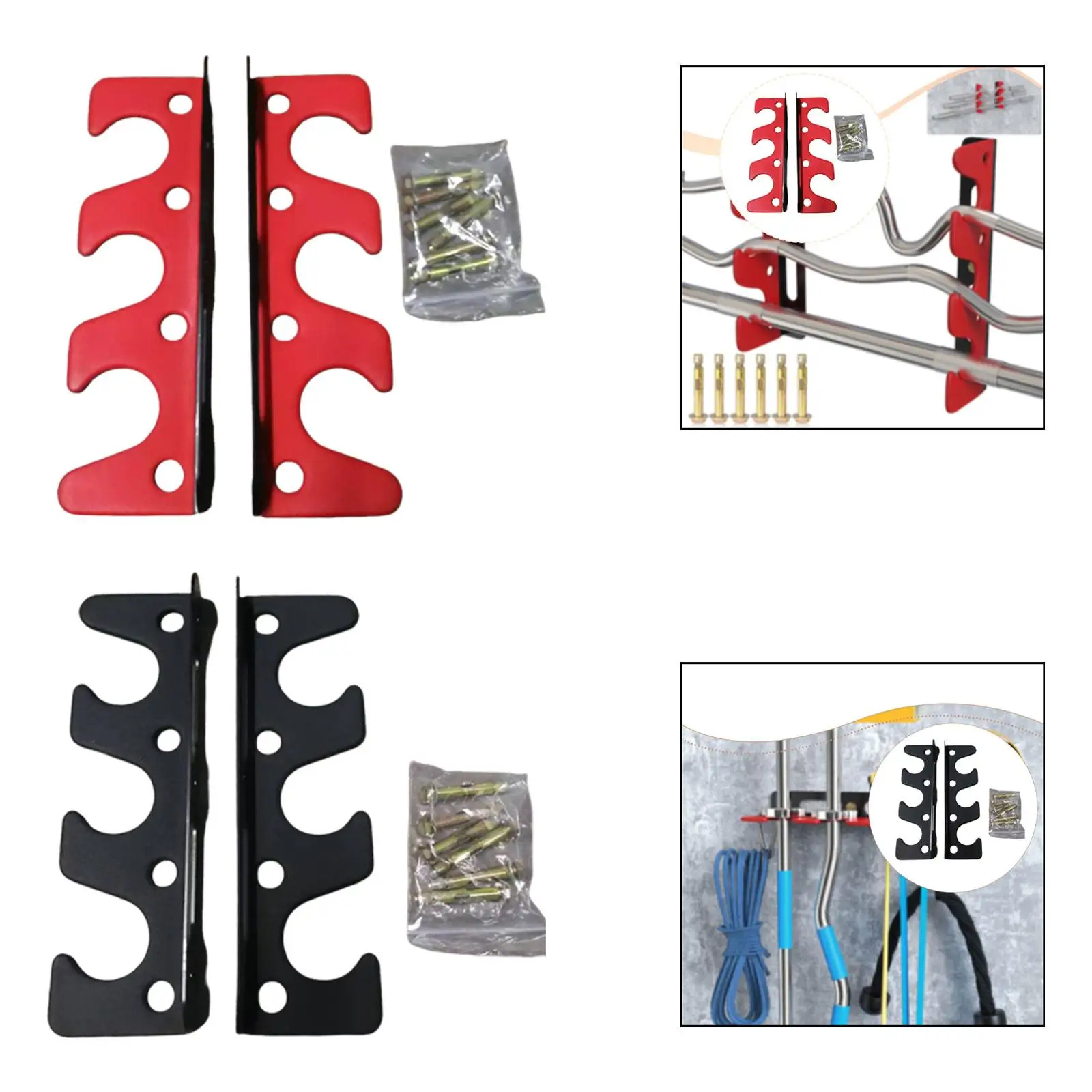 

Настенный держатель для штанг из высококачественной стали: надежное крепление, экономия места для домашнего спортзала