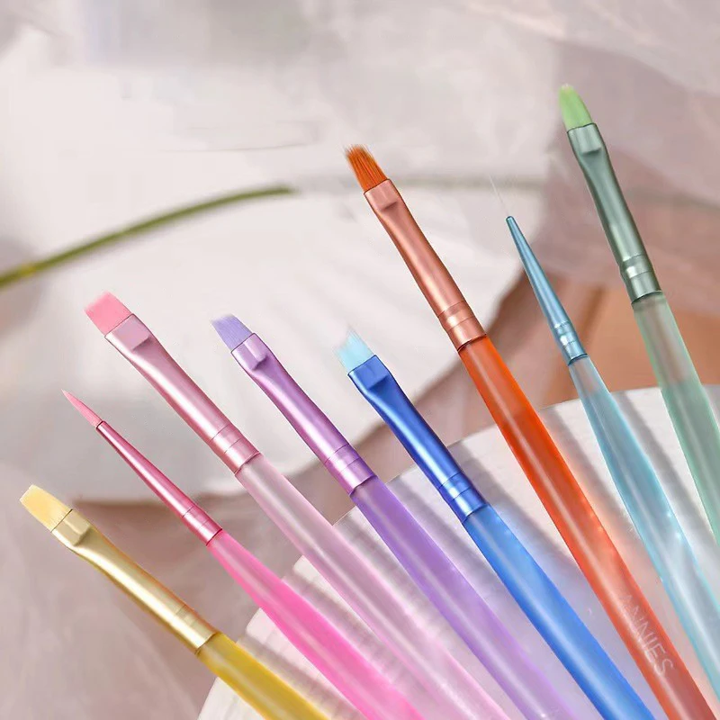 ชุดแปรงทำเล็บโดปามีน 8 ชิ้น/ชุด สำหรับออกแบบลายเพ้นท์เล็บ แกะสลัก จุดลาย ปากกาหัวแบน ปากกาหัวพัด สำหรับอะคริลิค เจลยูวี ยาทาเล็บ อุปกรณ์ทำเล็บ