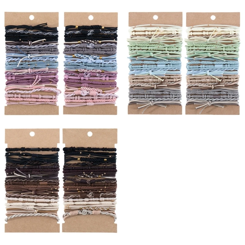 

MXMB Pack of 24 Elegant Assortment Handwoven Hair Ties Soft Elastic Hair Ties