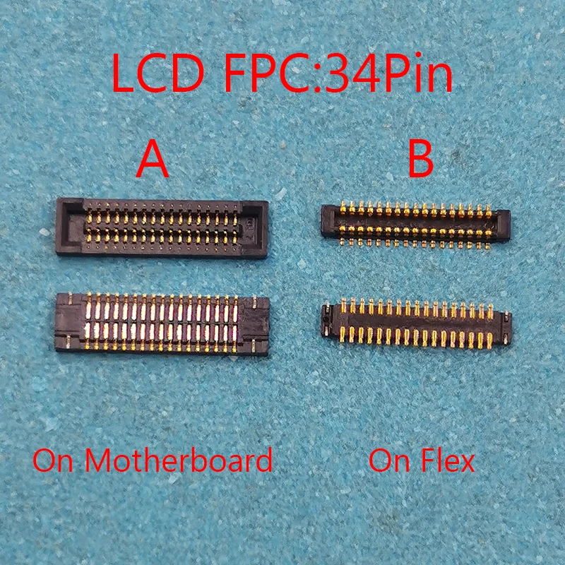 10pcs 34pin LCD Display Screen FPC Connector Port On Motherboard for Samsung Galaxy A02S A025F A025U A025G Battery FPC Connector