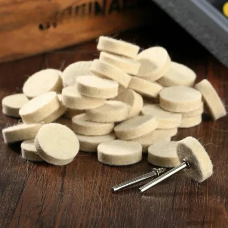 Round Wool Felt Buff Wheel  Rotary Tool Accessory Gold Silver Jewelry Metal Mirror Grinding Craft Supply