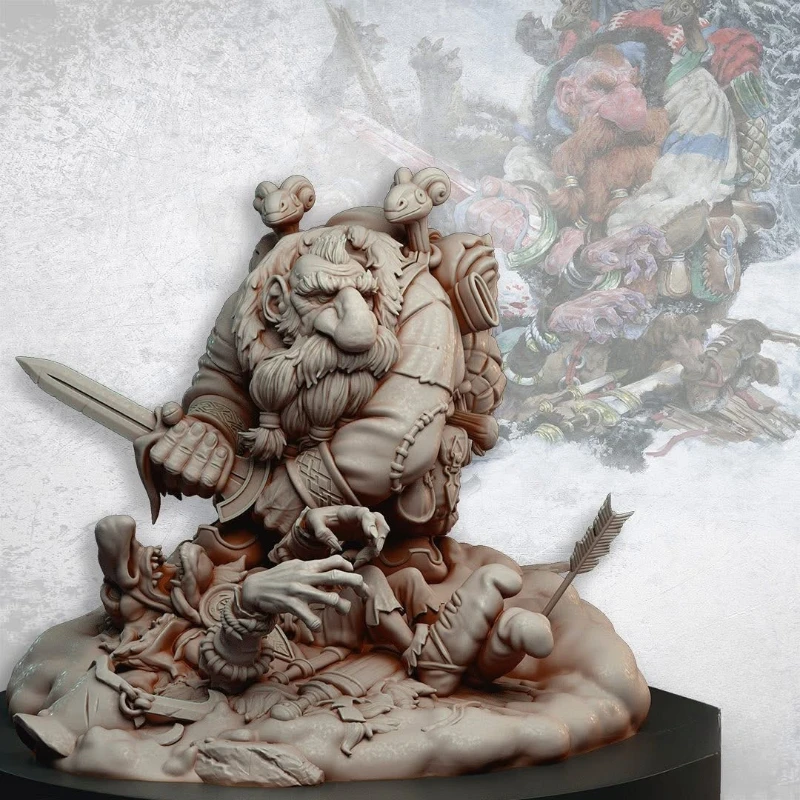 

1/24 Scale Die-Cast Resin Figure Model Kit Wild Dwarf Warrior Hobby Miniature Toy Unassembled Unpainted DIY Diorama
