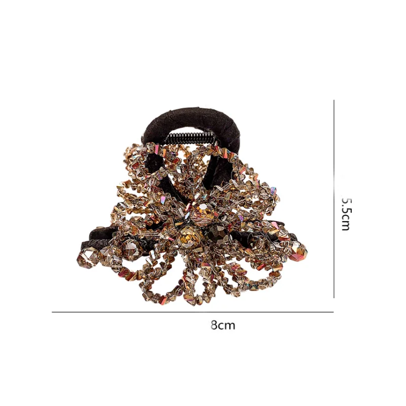 Crystal Flower Hair Claws Handmade Woven Floral Claws Clip Women Daily Party Hair Accessories