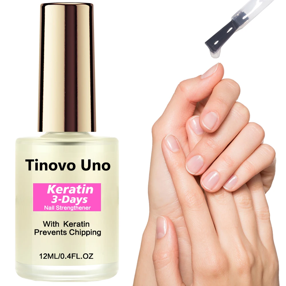 Tinovo Uno Keratin Nail Strengthener Growth 3 Days Prevents Chipping Stronger Nails Calcium Protein Formula Nail Hardener Polish