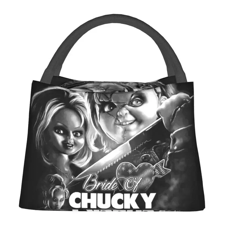 Bride Of Chucky Insulated Lunch Bags for Women Killer Doll Chucky Resuable Thermal Cooler Food Lunch Box Work Travel