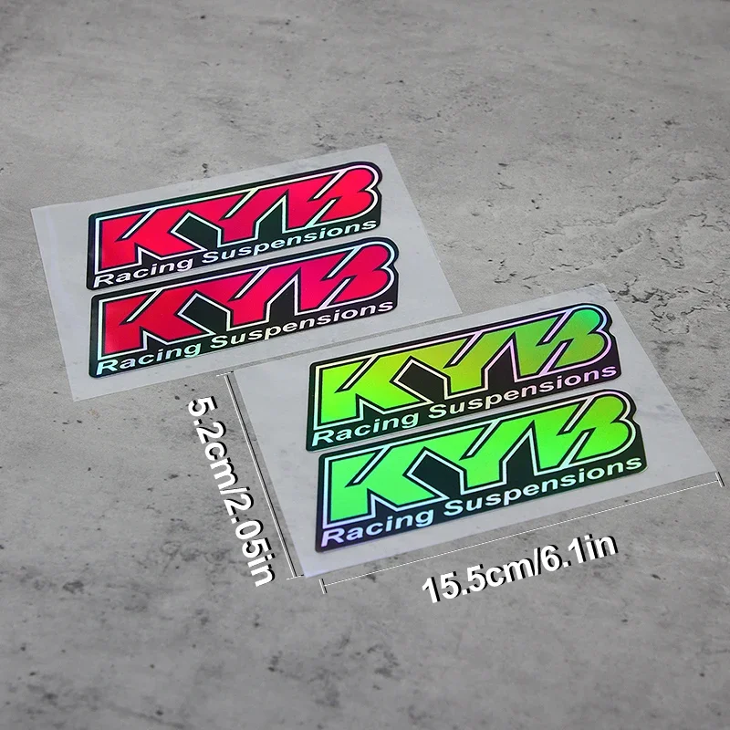 2PCS/SET Stiker Suspensi Balap KYB Berwarna-warni, Ideal untuk Kustomisasi Kendaraan, Menampilkan Identitas Merek dalam Balap