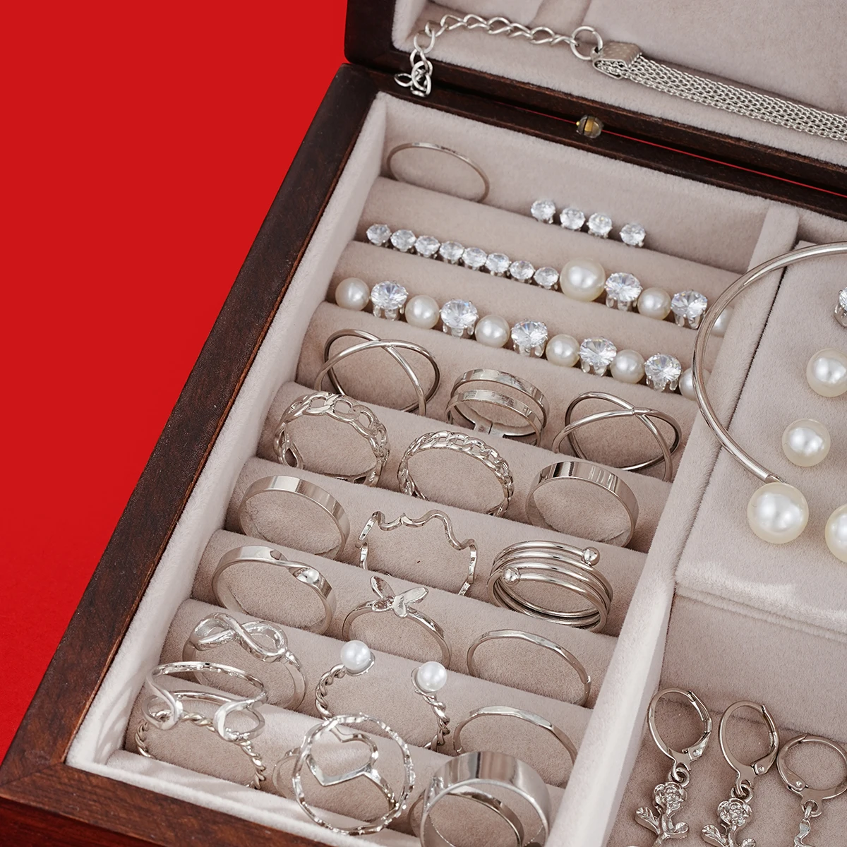 73 Pcs/Set Elegant Pearl Jewelry Sets For Women Fashion Simple Heart Butterfly Conch Crystal Necklace Bracelet Earring Ring Sets view 4