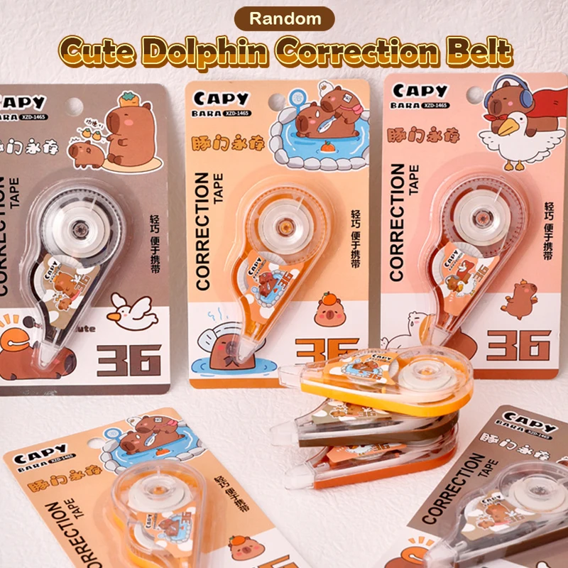 Cartoon Durable Capybara Correction Tape Portable Large Capacity Correction Tape Cute School Supplies Student Stationery Gifts