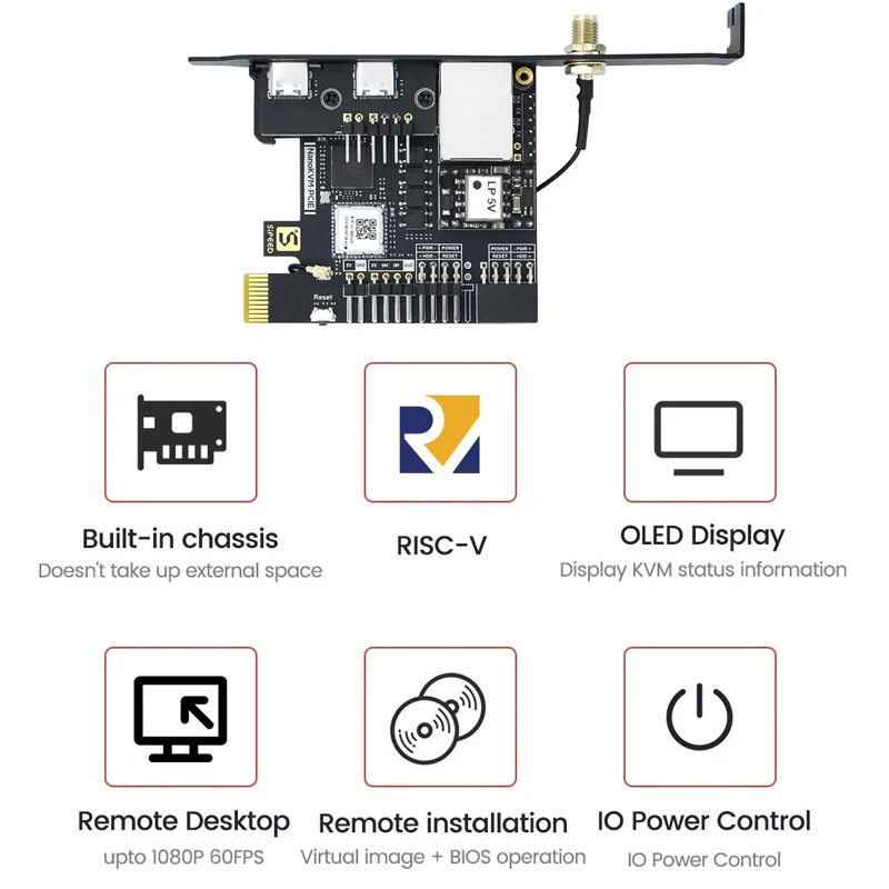 

Sipeed NanoKVM-PCIe for ATX PC Remote Control Power OS Desktop Maintenance Server UART HDMI-compatible USB for PiKVM PoE WiFi
