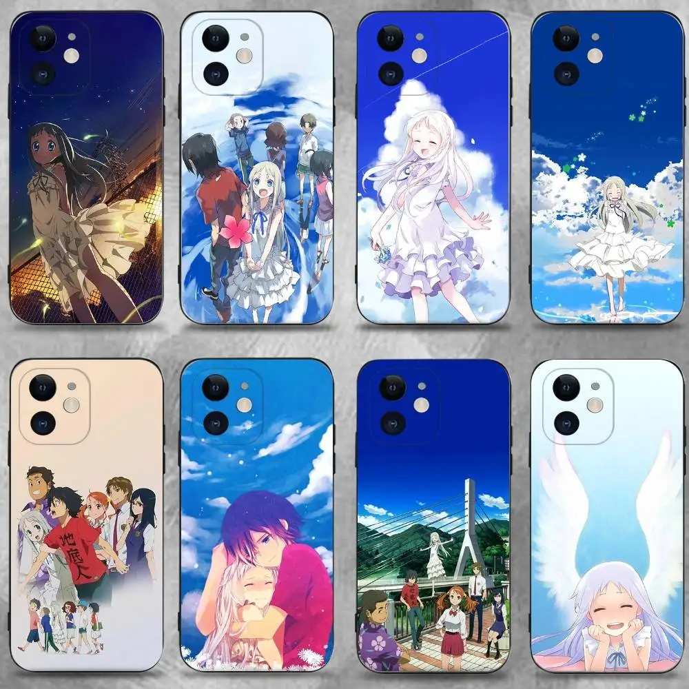 

Anohana Honma Meiko Phone Case For iPhone 16,15,14,13,12,11 Plus,Pro Max,XS,X,XR,SE,Mini,8,7,Soft Silicone Black Cover