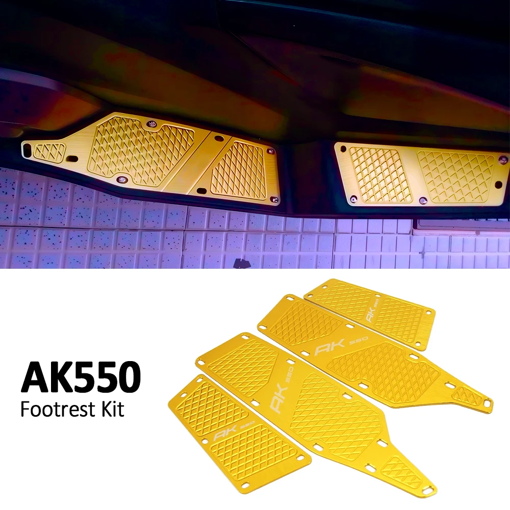 

For KYMCO AK550 AK 550 2017-2022 Motorcycle Footrest Metal Anti-Slip Pedal Pad Footpad Mats Step Plate Pad Aluminum Accessories