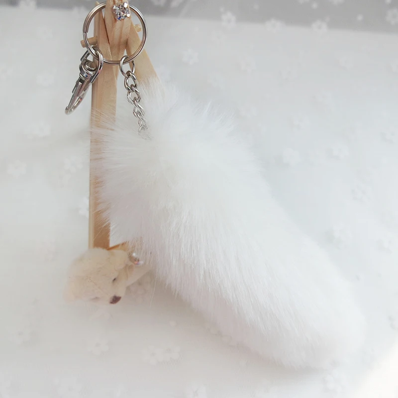 Mode Faux Fuchs Schwanz Anhänger Auto Schlüssel bund niedlichen Plüsch Pelz Quaste Pom Pom Charm Tasche Schlüssel ring Halter Schmuck Geschenke Zubehör