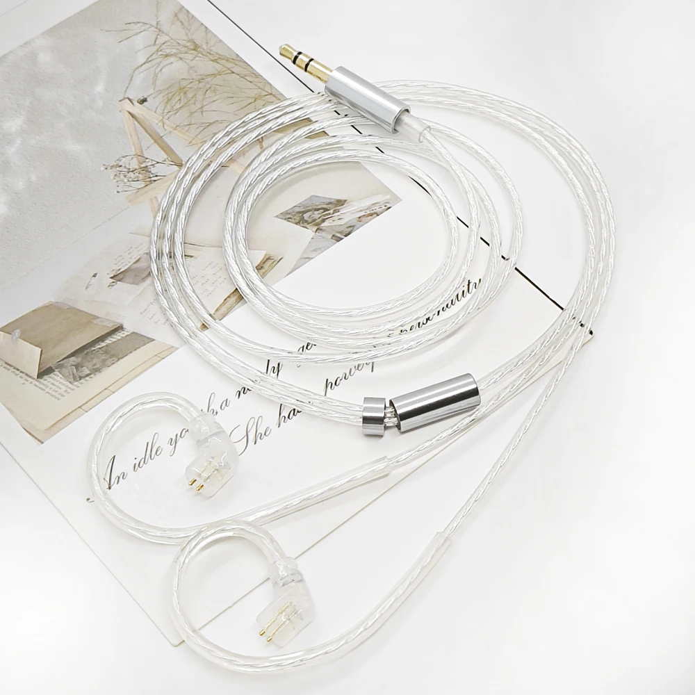 Milo المجمدة OCC الفضة مطلي كابل سماعة الرأس IEM استبدال ترقية كابل سماعة الرأس 3.5 مللي متر 4.4 مللي متر MmcX0.78 مللي متر IE QDC موصل