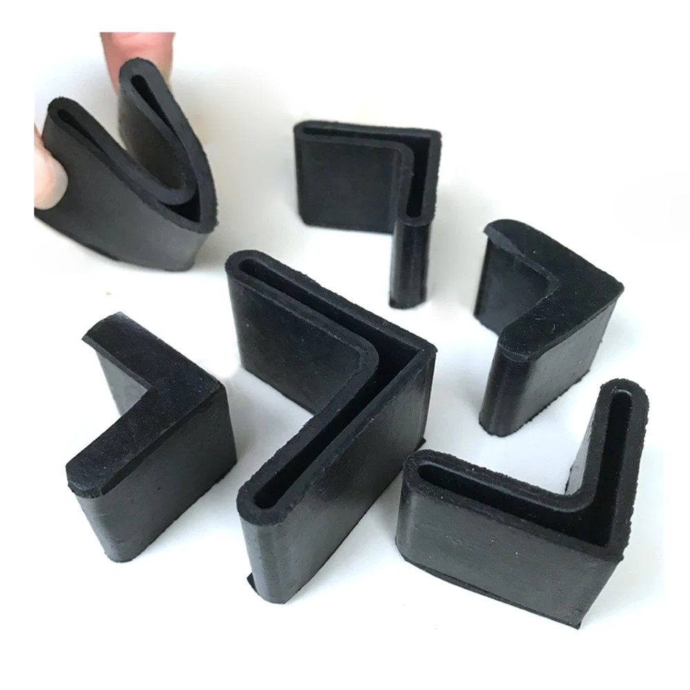 2/4Pcs L-shaped Rubber Triangle Angle Iron End Cover Caps Black  Feet Protective Cover Anti Scratch Shelf Table Chair Leg Pad