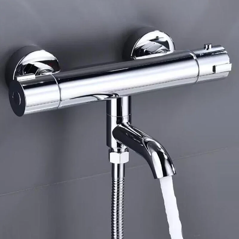 

Thermostatic Shower Faucet Bathroom Chrome Mixer Tap Wall Mounted Bathtub Thermostatic Shower Brass Thermostatic Mixer XML-0914
