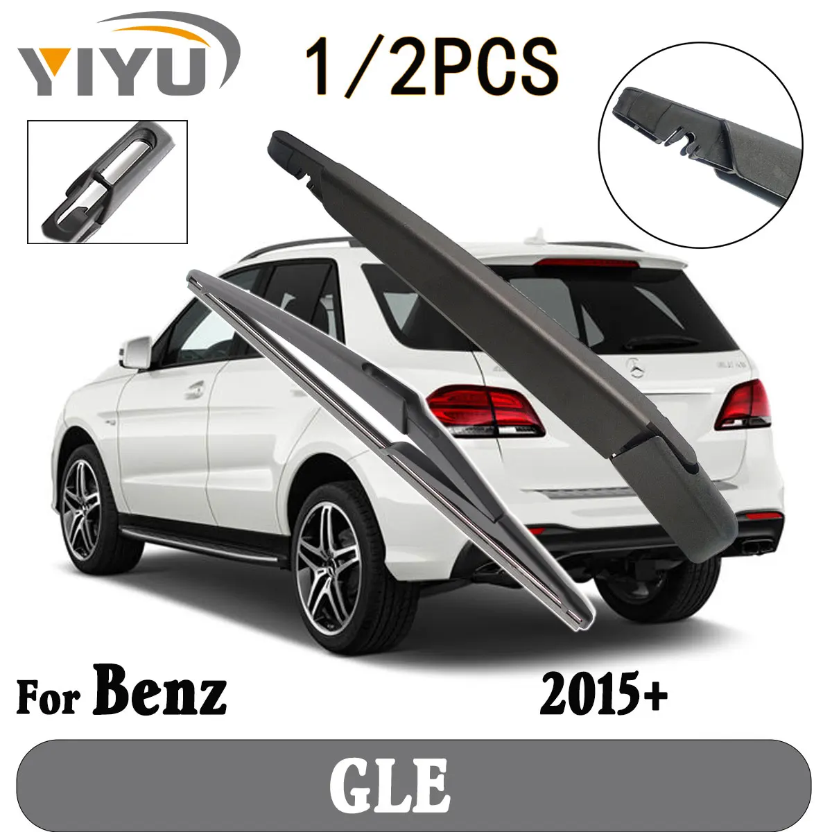 1/2 Stück Heckscheibenwischer Wischerarm Windschutzscheibenreiniger Heckklappenfenster Auto Regenbürste für Benz GLE 2015+