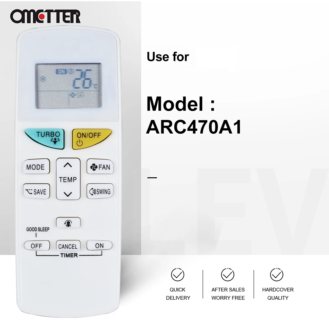 ARC470A1 Air Conditioner Remote Controller Replacement for DAIKIN ARC470A11 ARC470A16 ARC469A5 ARC455A1 KTDJ002