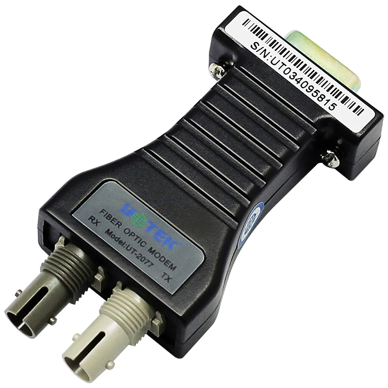 2pcs UOTEK RS-232 à Fibre Optique MODEM Multimode ST Interfaces DB9 Optique-Fibre RS232 Convertisseur Transcsec 820nm 2KM UT-2077