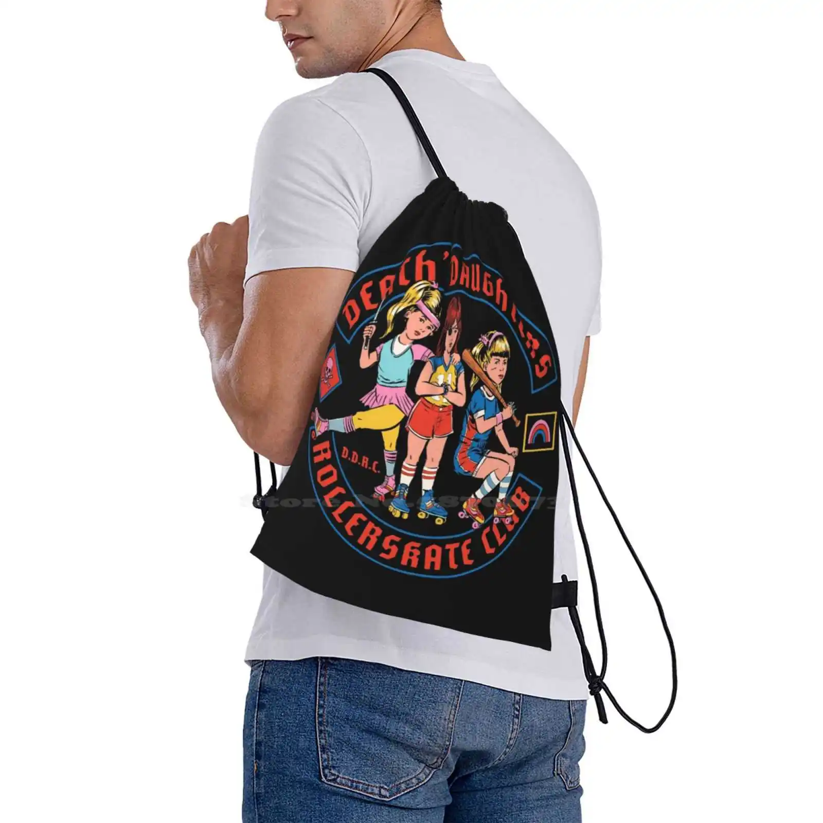 D.D.R.C. Hot Sale Schoolbag Backpack Fashion Bags Humor 80S Vintage Retro Roller Skate 70S Funny Roller Derby Girl Gang Tough