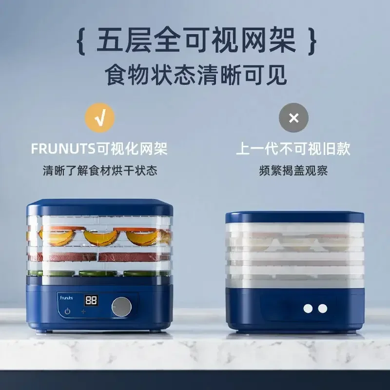 Secador de frutas, alimentos, frutas y verduras, carne, secador de alimentos, pequeño deshidratador de alimentos para el hogar, desidratador de carne seca para alimentos