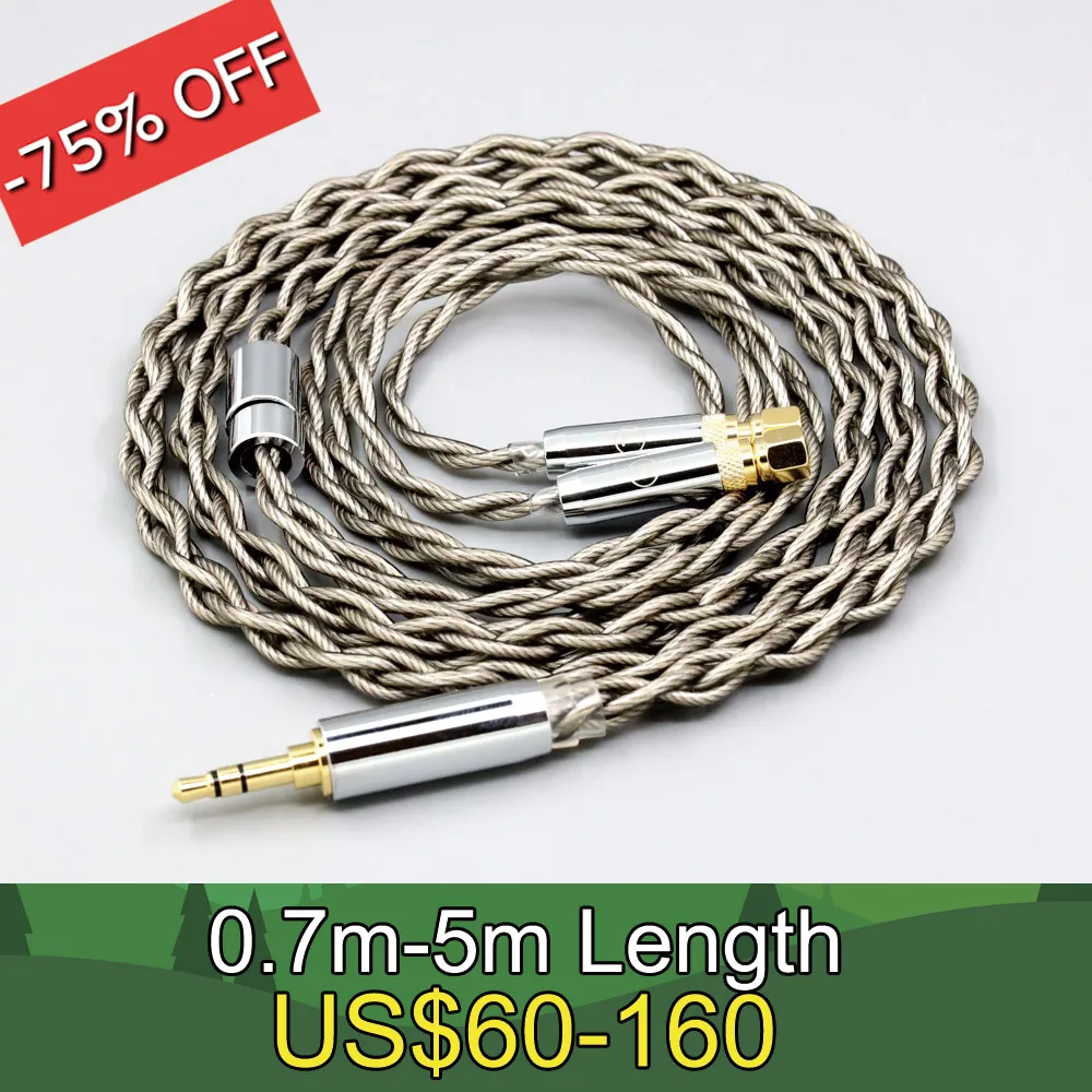 

99% Pure Silver + Graphene Silver Plated Shield Earphone Cable For HiFiMan HE400 HE5 HE6 HE300 HE4 HE500 HE6 Headphone LN007952