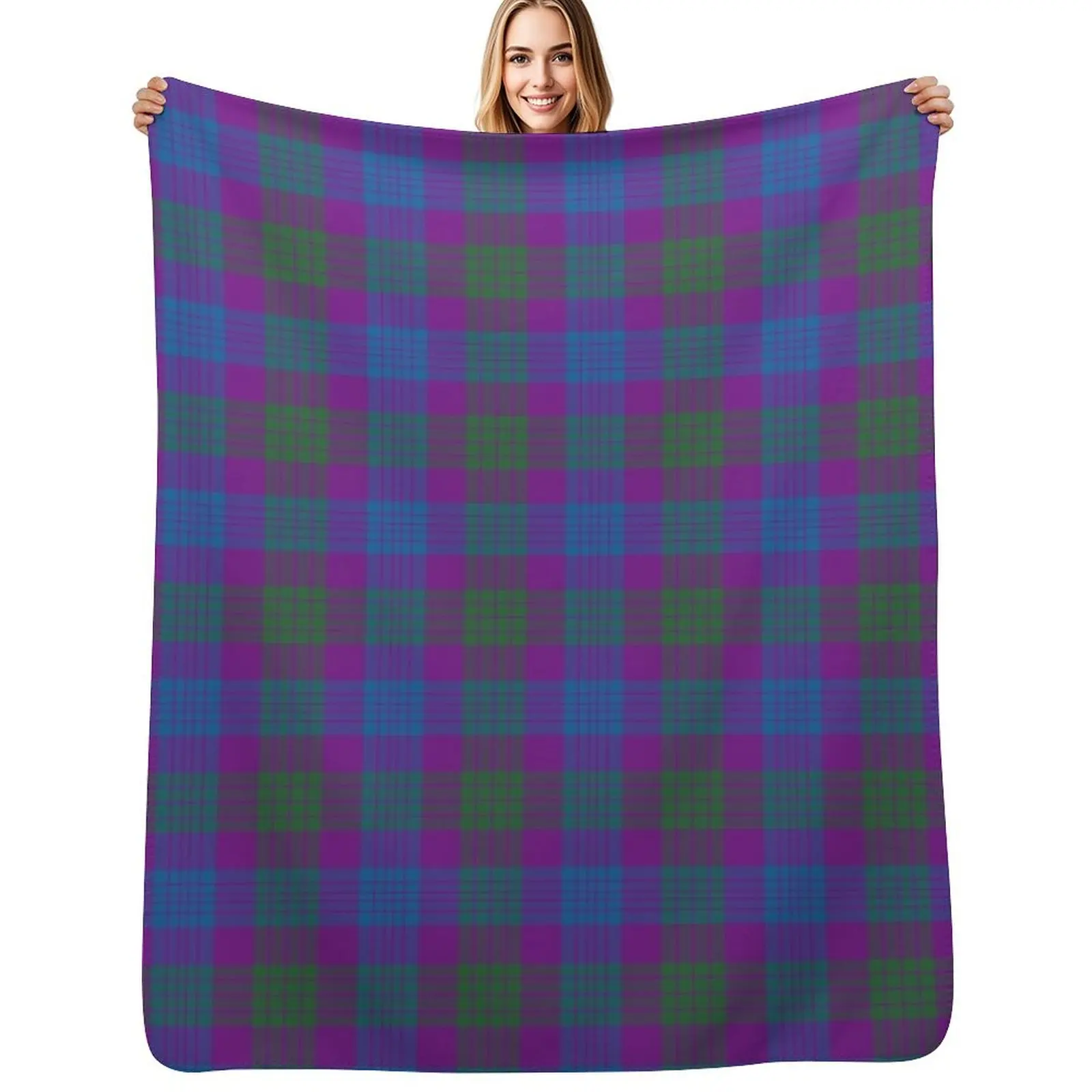 

Clan Lang Tartan Throw Blanket Stain Resistant Cozy Warm Blanket