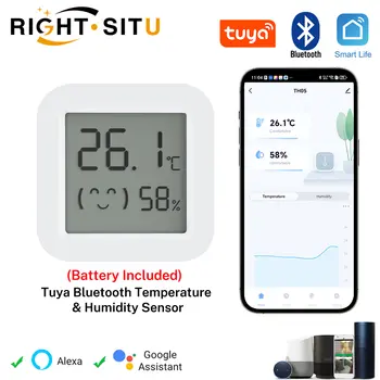 Tuya Snímač vlhkosti a teploty LCD obrazovka Bluetooth kompatibilní APP Dálkově ovládaný monitor pro domácí prostředí Smart Life 8 nejlepší prodej napájecí modul vinotéky pcb110729m1 - №6