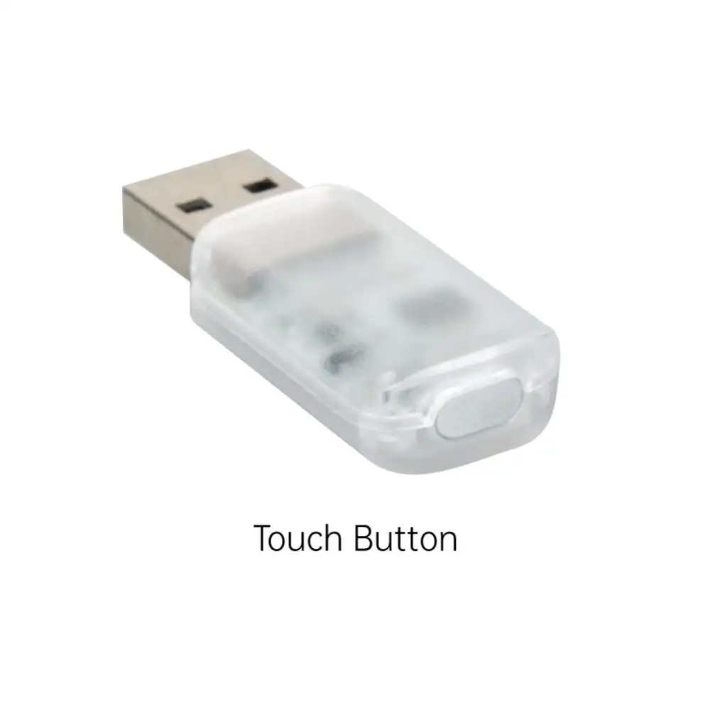 1/2PCS Samochodowy mini USB LED Light Touch Switch RGB Kolorowy Auto Interior Atmosphere Light Decoration PC Mobile Power Charging Small