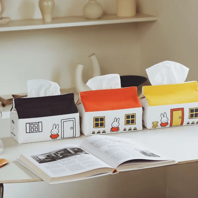 

Kawaii Miffy The Cute Japanese-style Cartoon Rabbit Creative House-shaped Tissue Box Is Suitable for Home Living Room Tissues