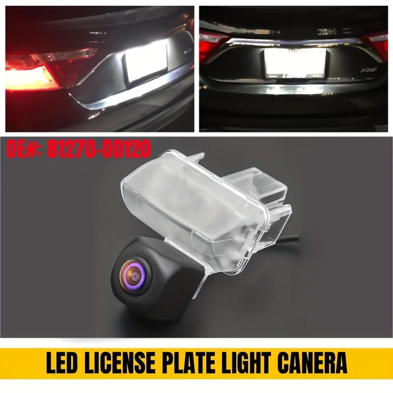Car Rear View Backup Camera, Licence Plate Light Replace, OE# 81270-0D120, for Toy-ota Corolla Camry Highlander Avalon Yaris C