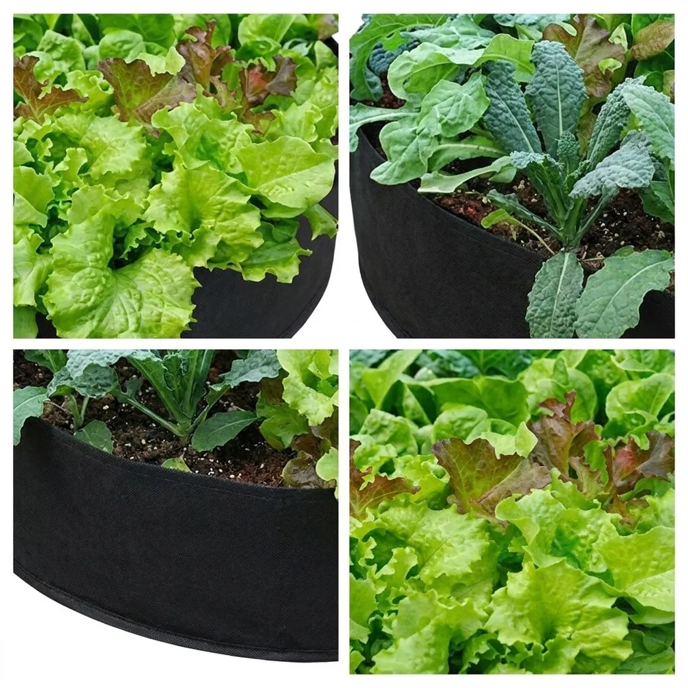 Reusable Round Felt Grow Bag 130cm Planter= For Balcony Patio Gardening Excellent Drainage Air Circulation For Root Health