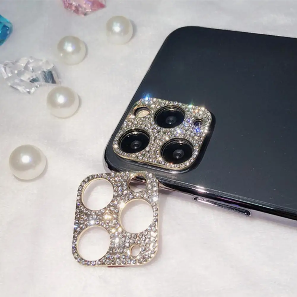 Camera Protector Screen Cover Tempered Glass Phone Film Camera Lens Shiny Rhinestone Exquisite Glitter for i13/13 mini/13 pro/13