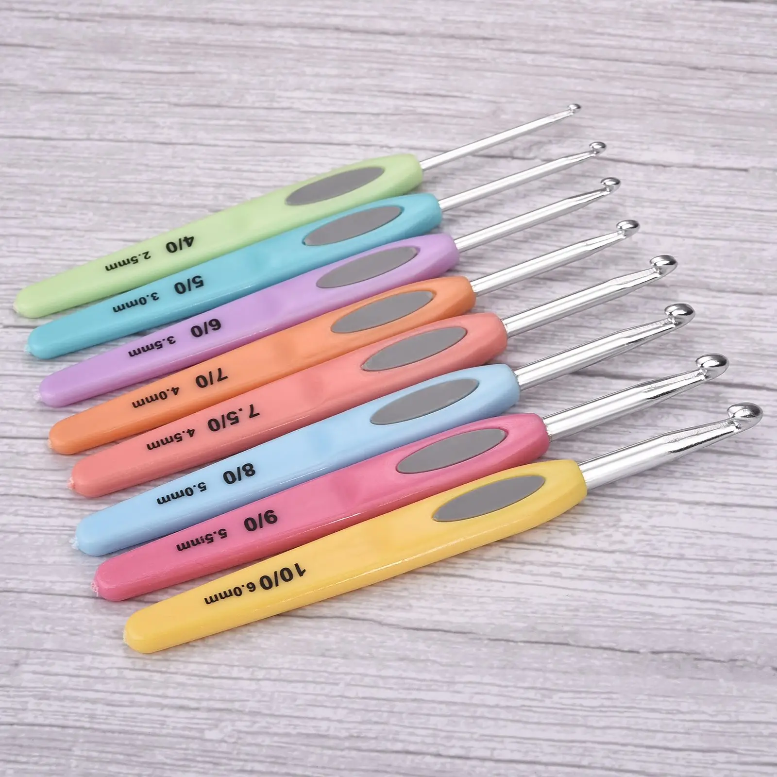 8/10/16Pcs/Set Crochet Hooks Colorful Alumina Knitting Hooks 0.5-6mm Sewing Yarn Accessories DIY Sweater Scarf Craft Knit Needle