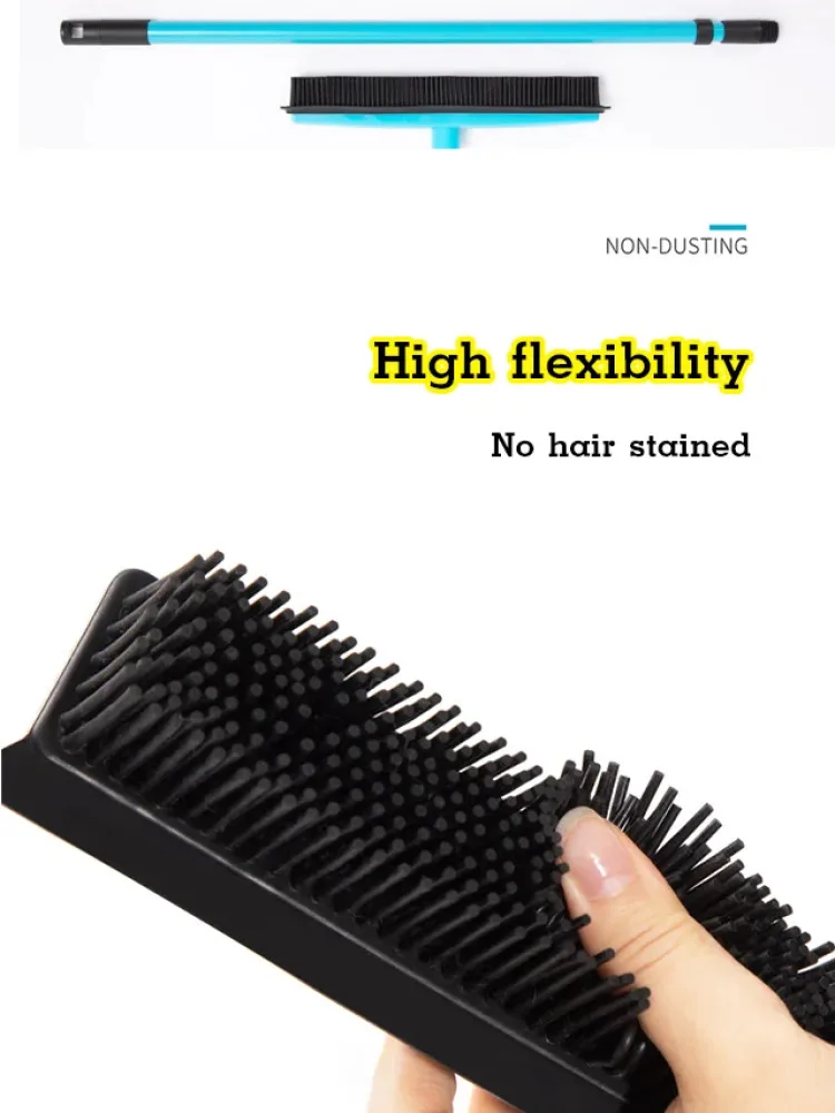 Rubber floor brush handfree scraping dust cleaning tool