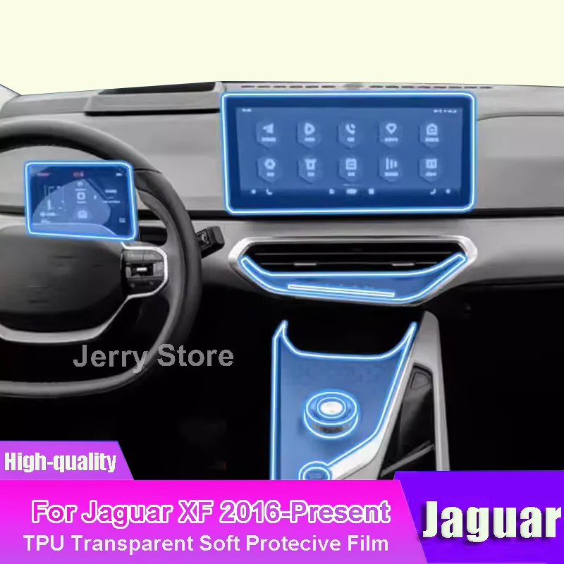 

Anti-Scratch HD Clear Stickers Car Interior Protection Film For Jaguar XF 2016-Present Dashboard Center Console Screen Cover