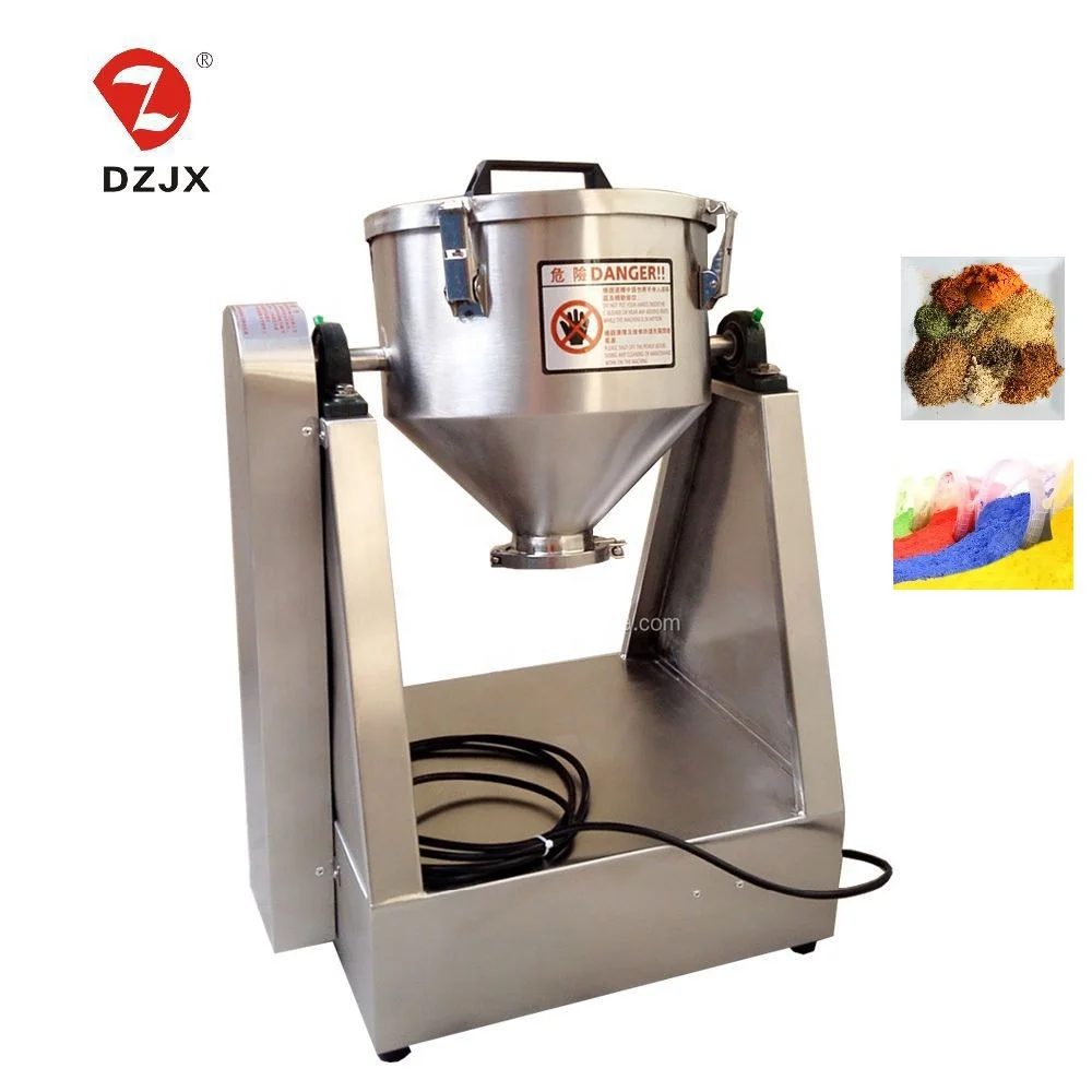 DZJX Hot Sale 1L 10L 20L 50L 100L 200L 1000L Small Or Large Dry Powder Granule Rotating Drum Mixer Double Cone Mixing Machine