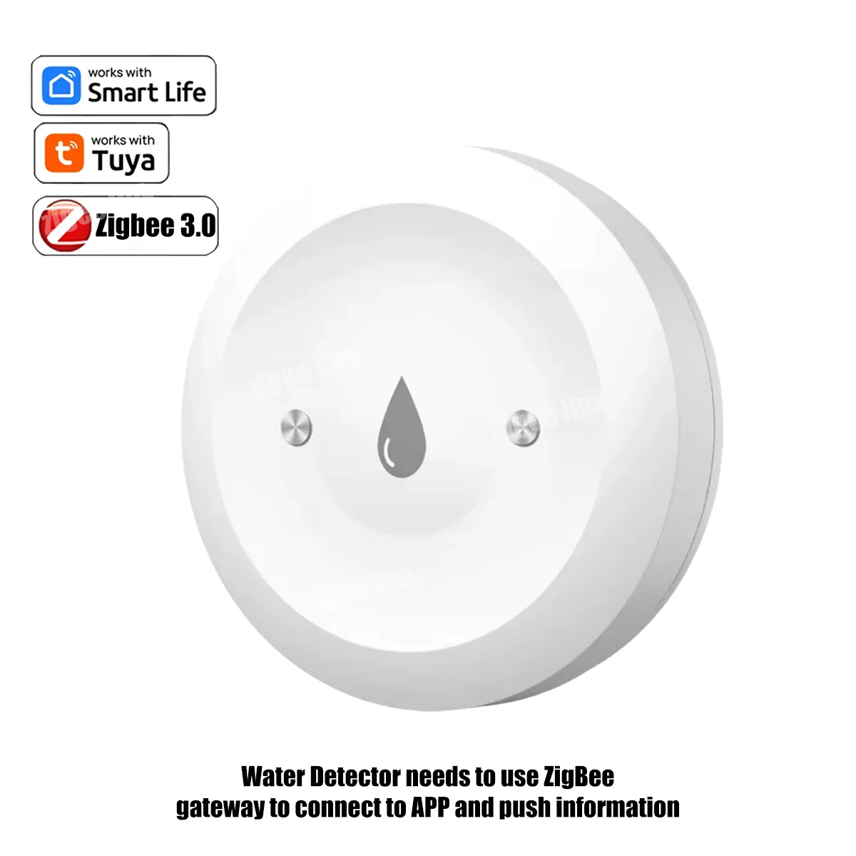ZigBee 3.0 Wassersensor Intelligenter Leckdetektor Flut- und Wasserleckage-Alarm Kompatibel mit Tuya Zigbee Gateway